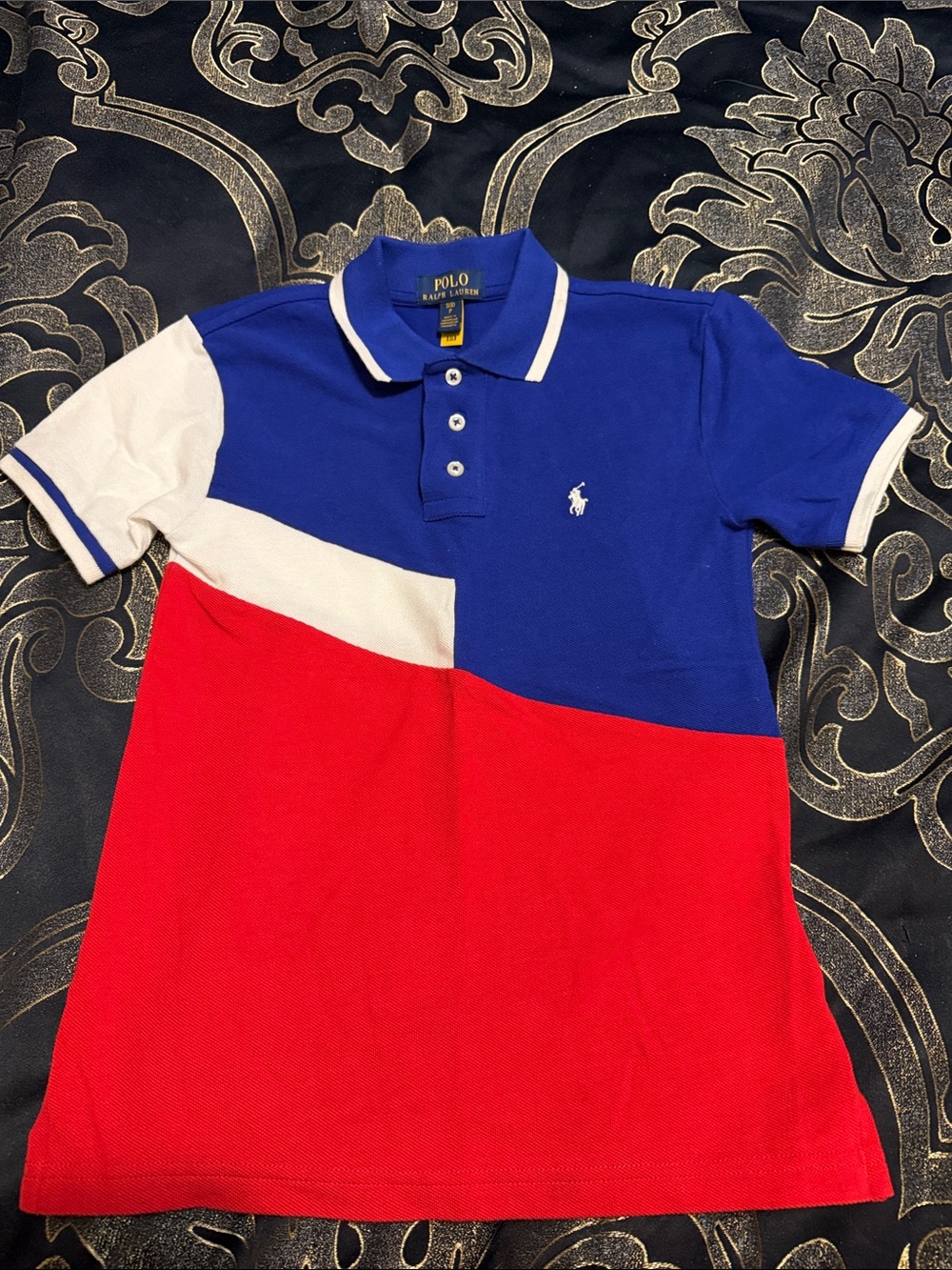 Polo by Ralph Lauren Blue, Red & White Kids Colorblock Polo